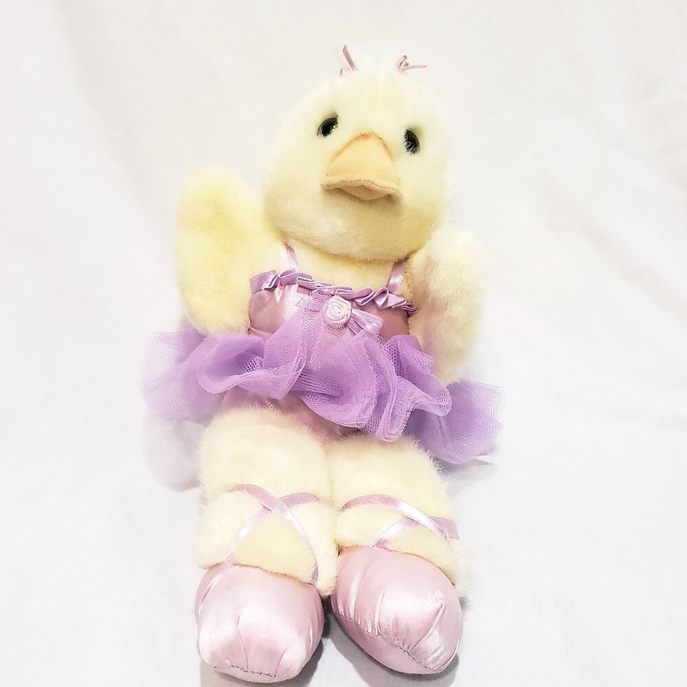 Dakin Duck Ballerina Purple Dress Plush Stuffed Animal 1993 12" Easter Spring